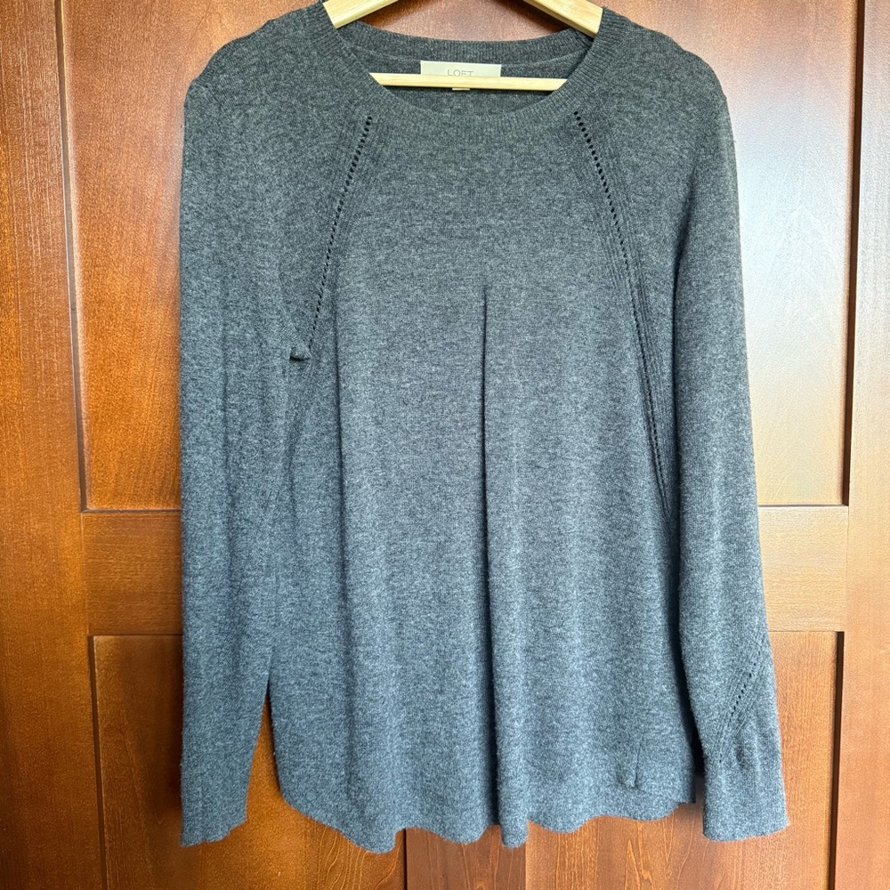 Women’s Gray Loft Wool Blend Sweater Size Large